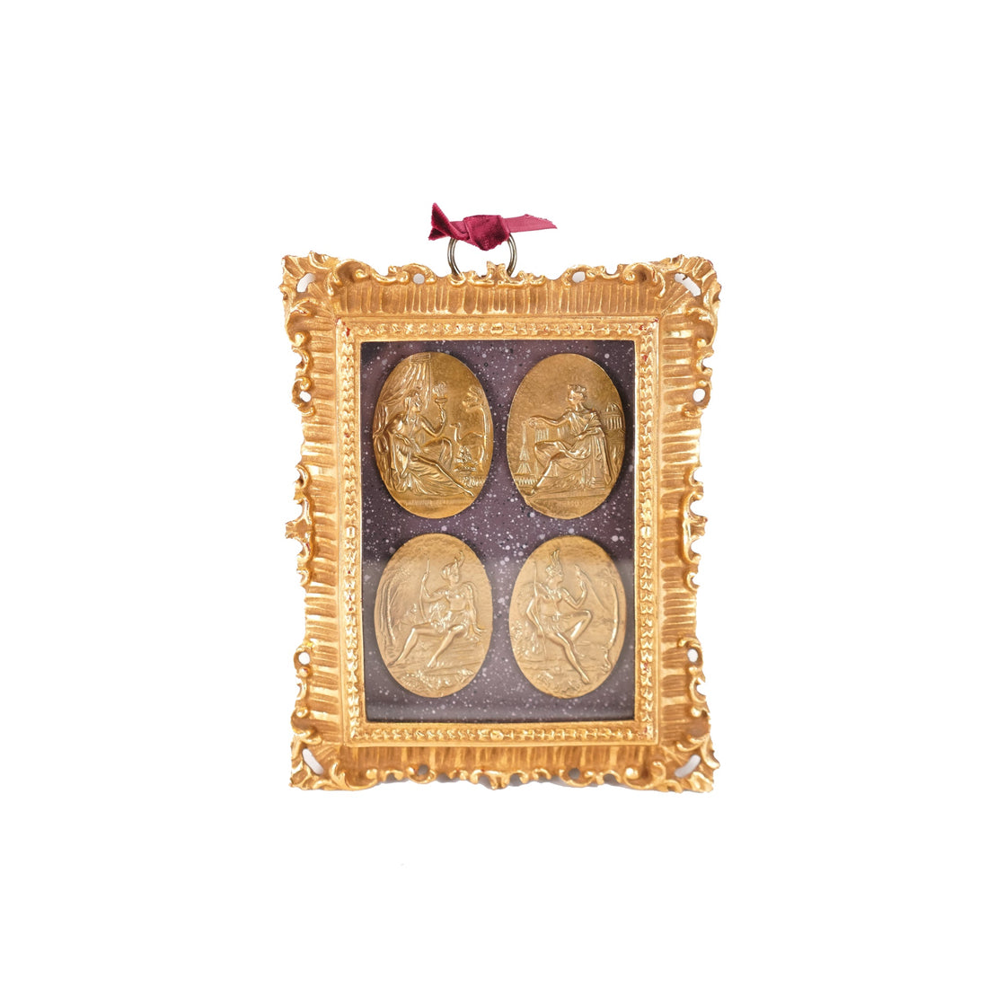 4 Carved Coins Framed in Golden Frame - Sirdab - Unknown