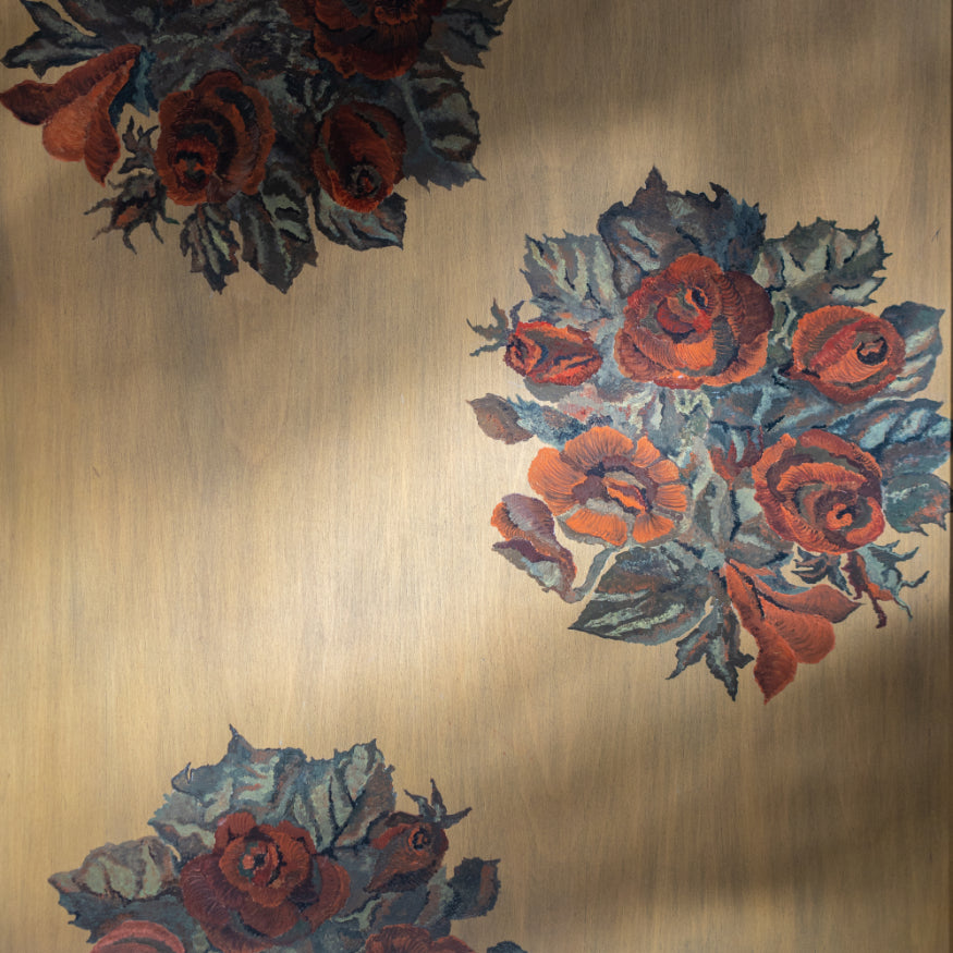 Hand Painted Floral Wooden Divider