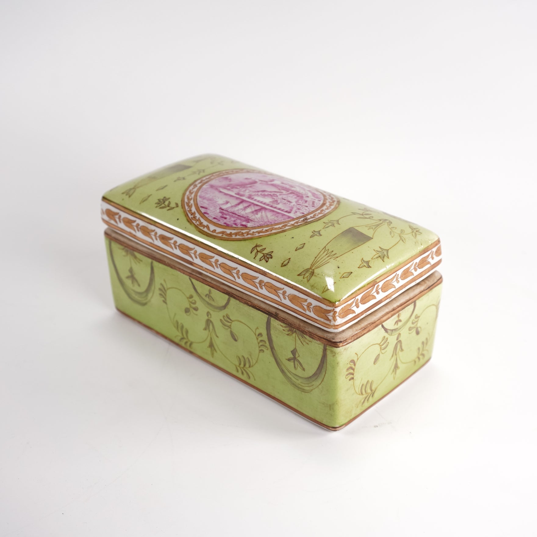 Antique Porcelain Hand Painted Box - Sirdab - Unknown