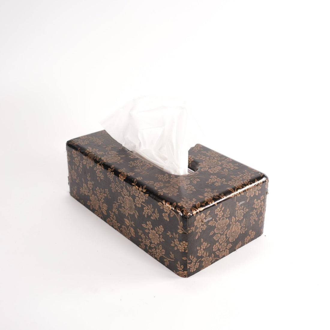 Black &amp; Gold Floral Tissue Box - Sirdab - Unknown