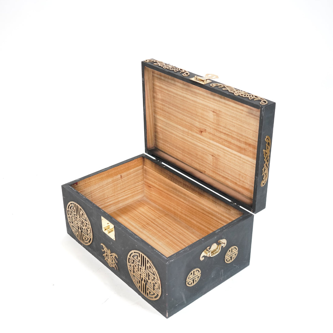 Black Wooden Chest Box - Sirdab - Unknown