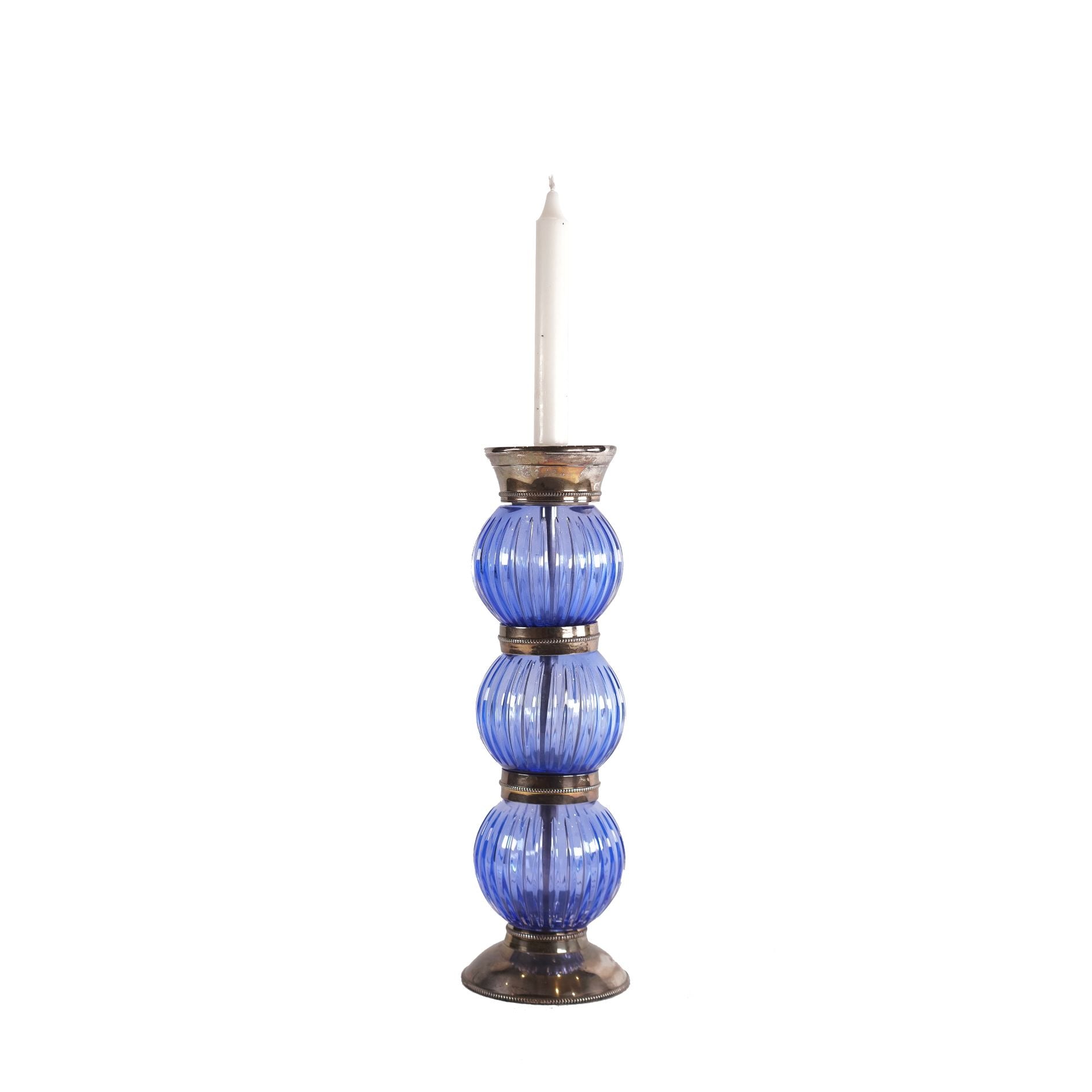 Blue Glass Candle Holder - Sirdab - Unknown