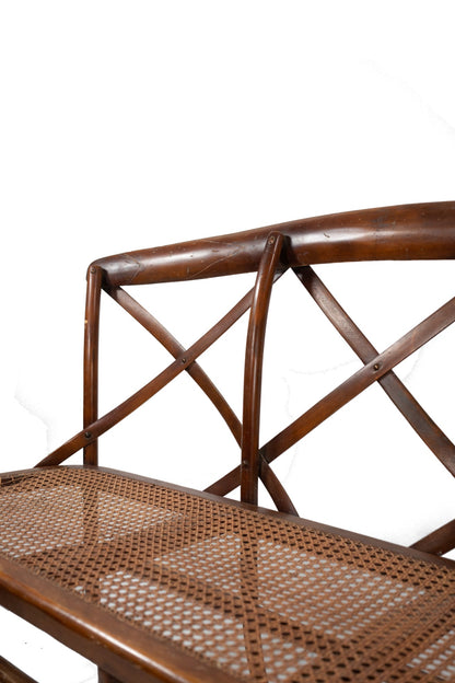 Cross Back Wood 3 Seater Bench - Sirdab - Unknown