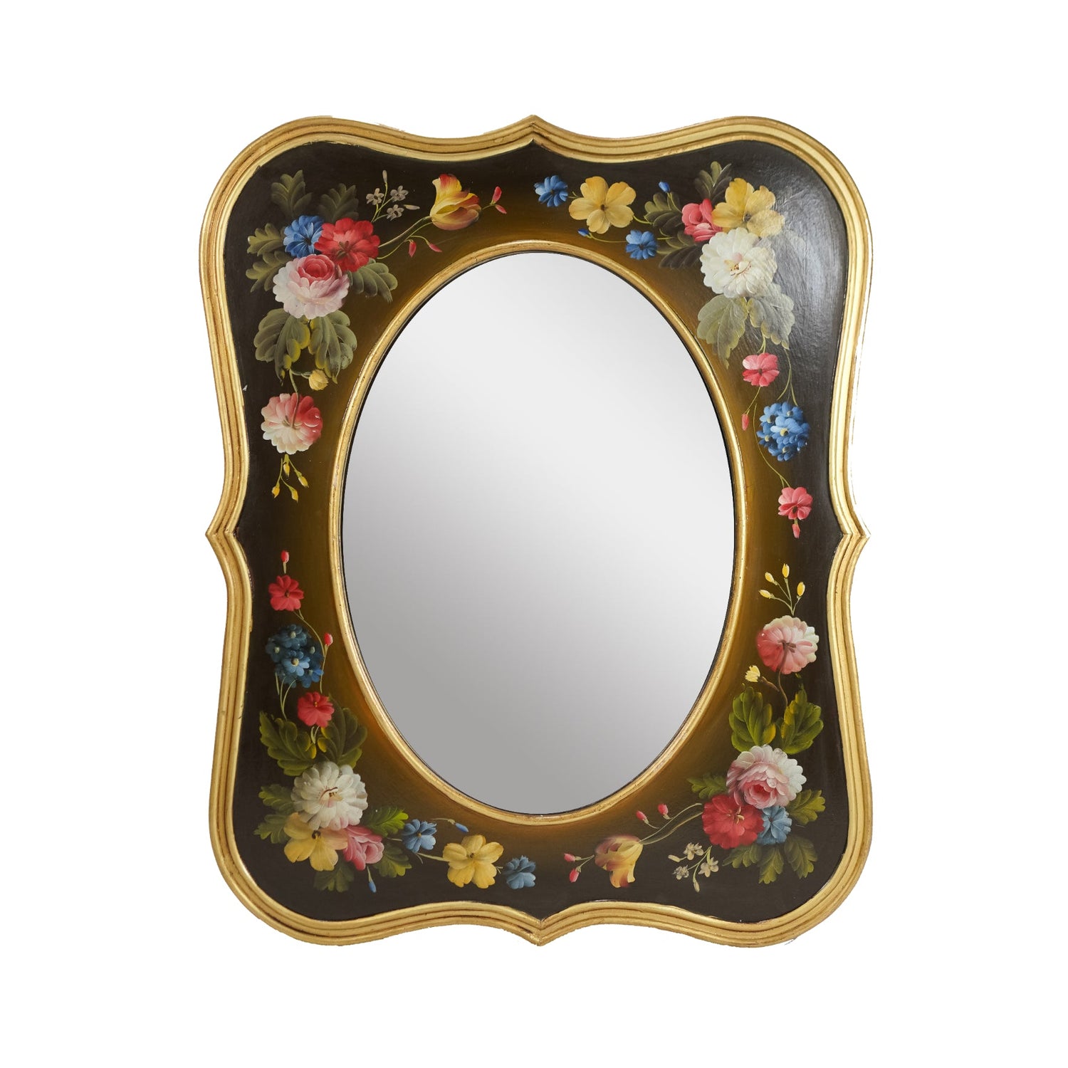 Floral Hand Painted Large Frame Mirror - Sirdab - Sirdab