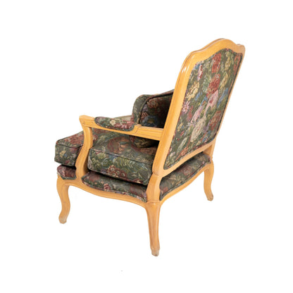 Green Floral Lounge Chair - Sirdab - Unknown