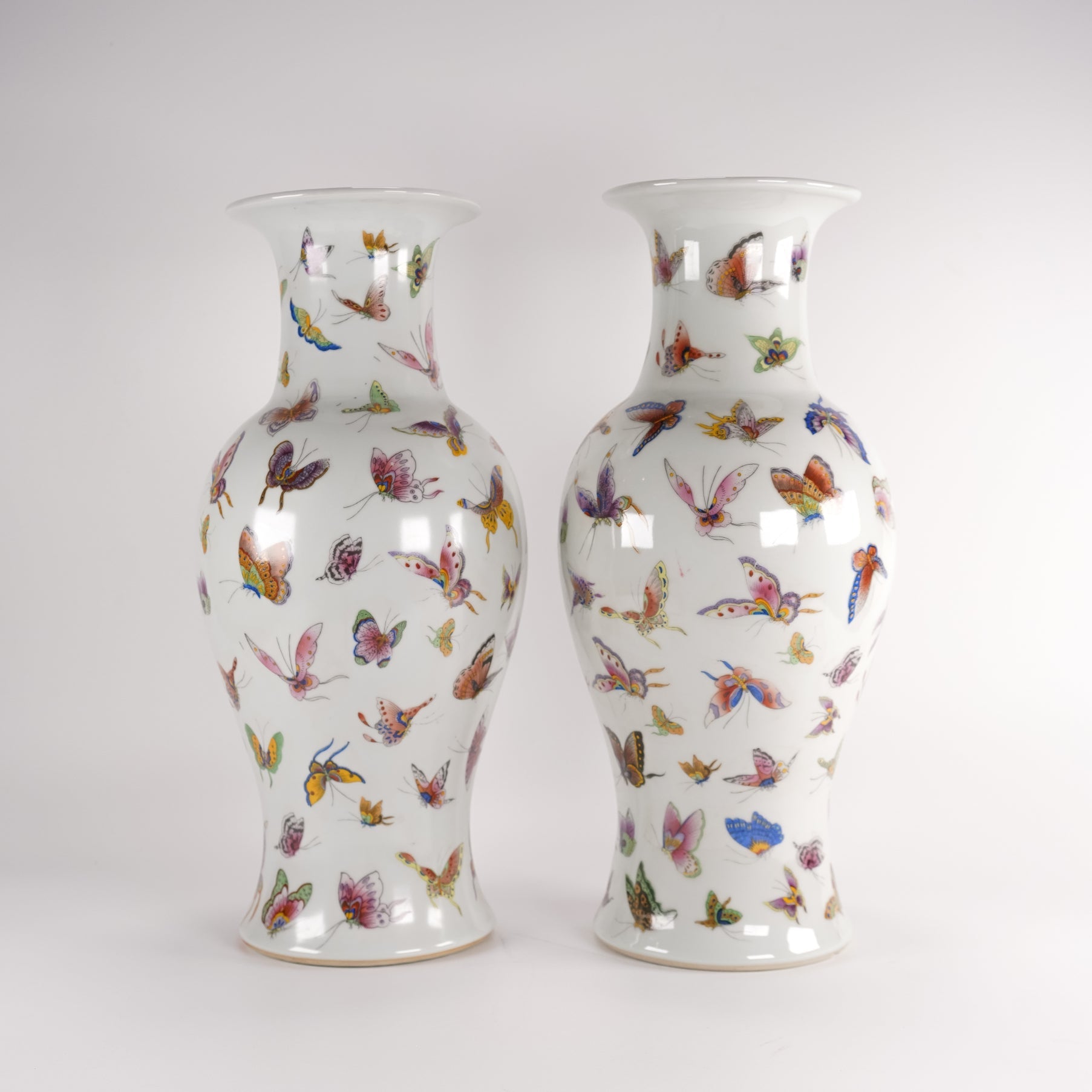 Pair of Jingdezhen Porcelain Butterfly Vase
