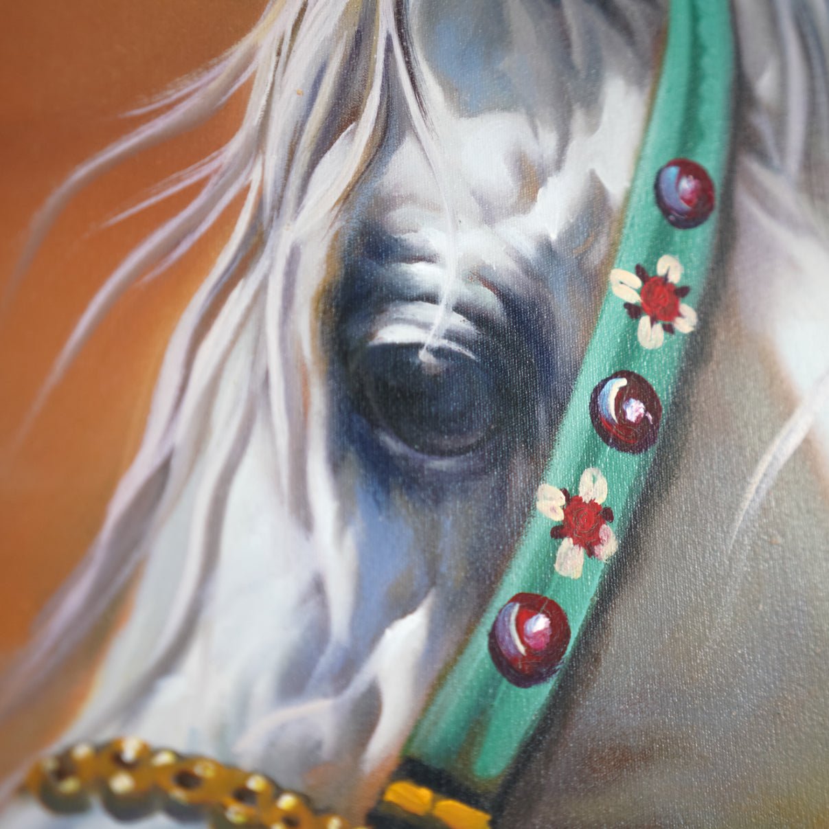 Salah Hussaini Oil Painting of Horse on Canvas - Sirdab - Sirdab