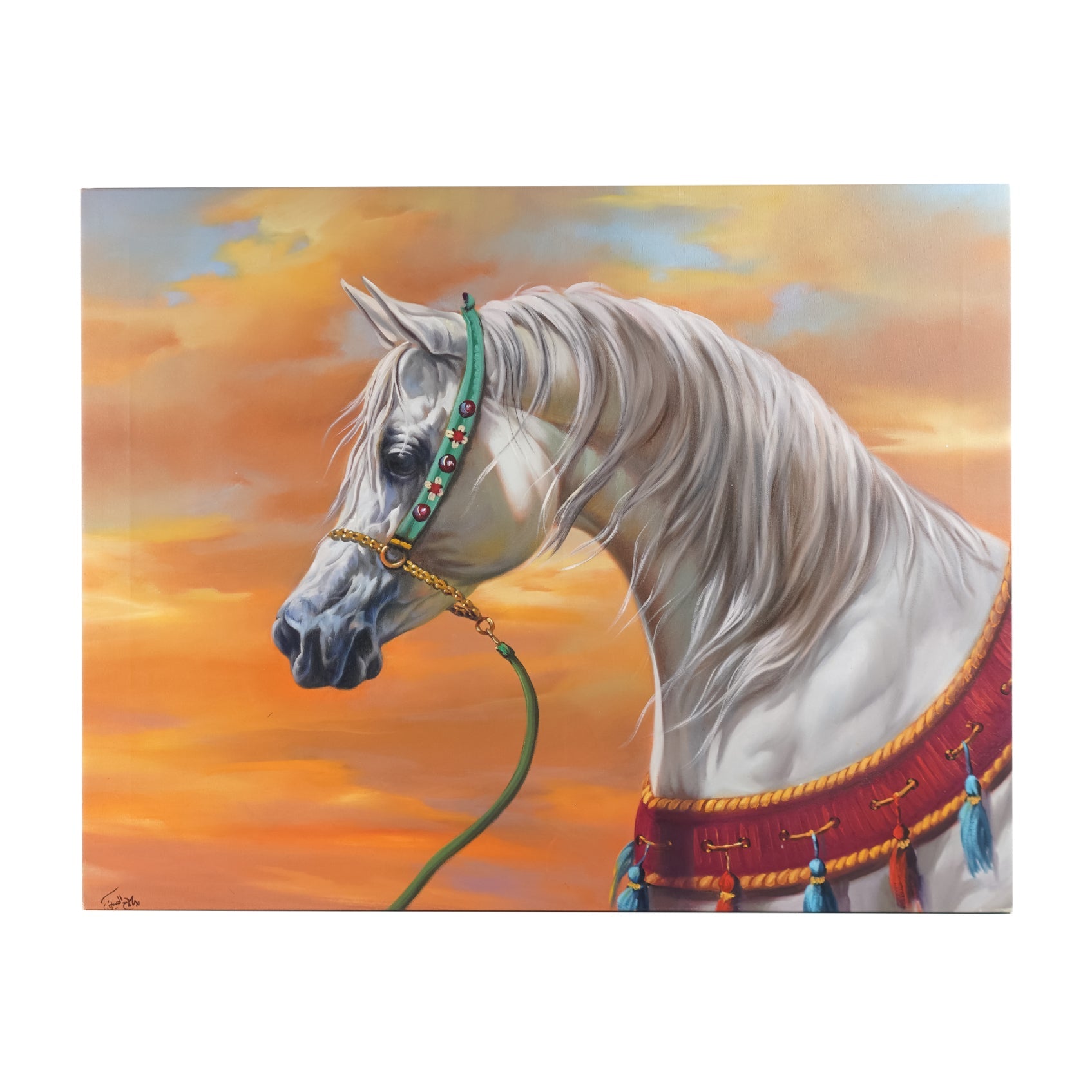 Salah Hussaini Oil Painting of Horse on Canvas - Sirdab - Sirdab