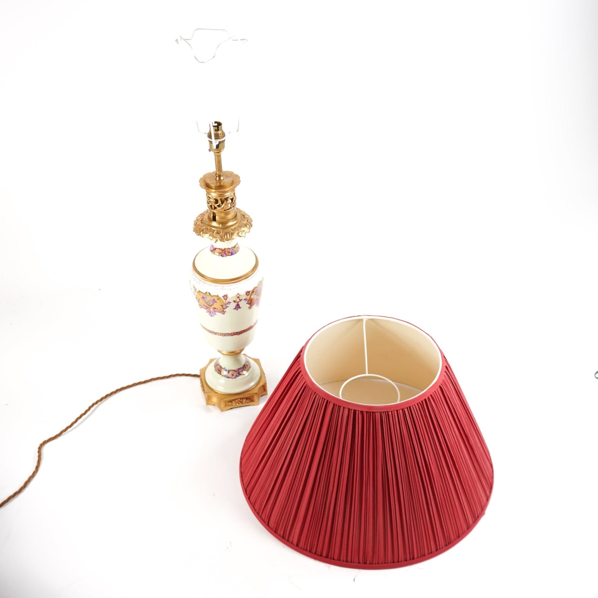 Vintage Lamp with Red Shade - Sirdab - Unknown