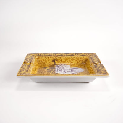 Vintage Yellow Hand Painted Ashtray - Sirdab - Unknown